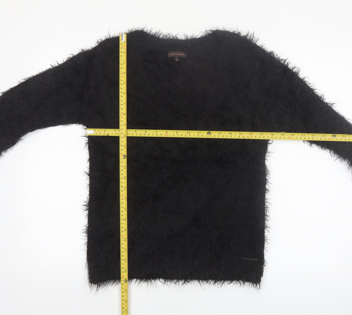 Adolfo Dominguez Women’s Black Fluffy Pullover Jumper Size S