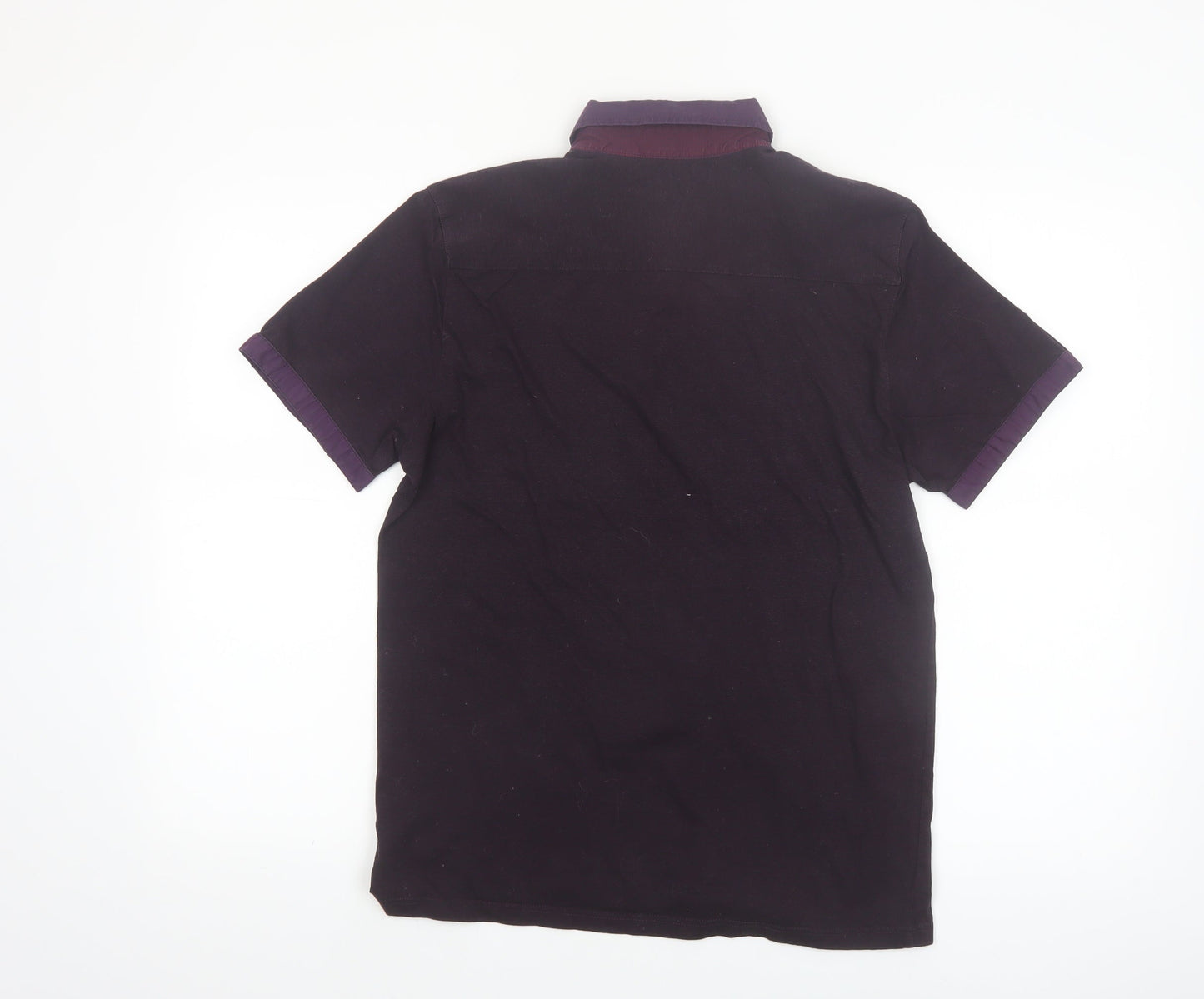 Ted Baker Men’s Purple Cotton Button-Down Polo Shirt Size M