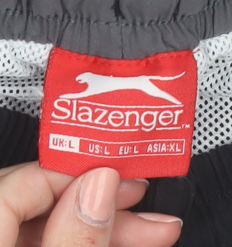Slazenger Men's Black L Sports Shorts Polyester Elastic Waist