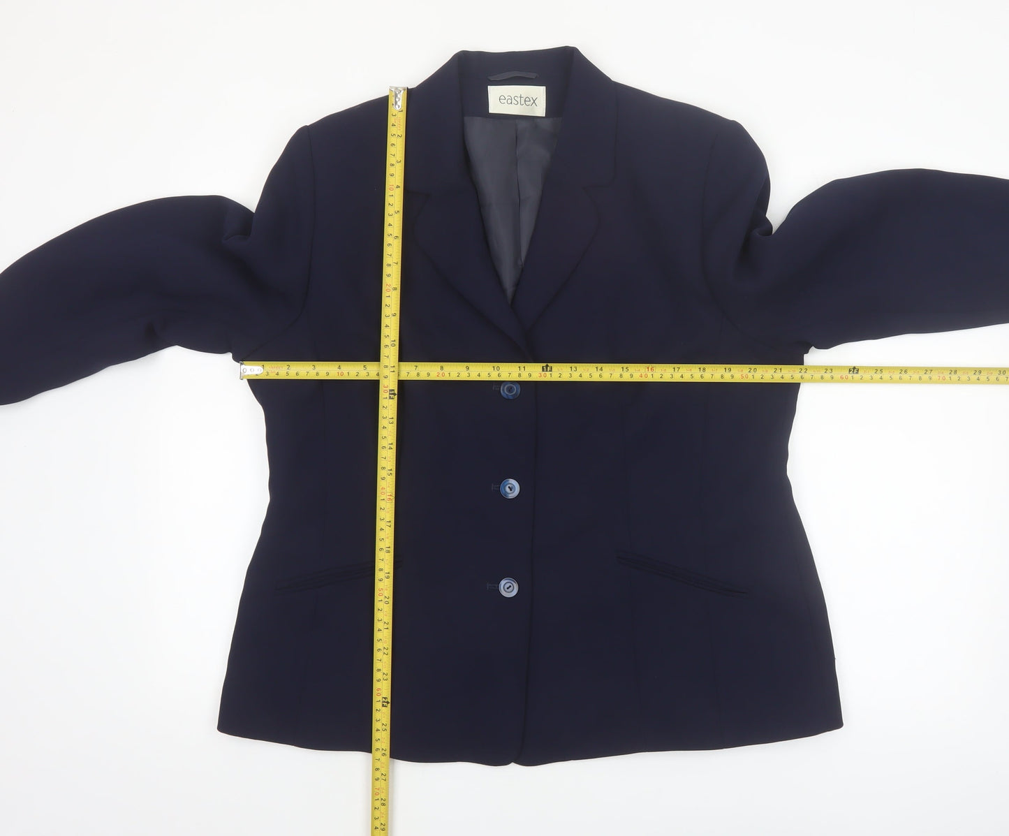Eastex Women's Blue Size 16 Tailored Classic Single-Breasted Blazer