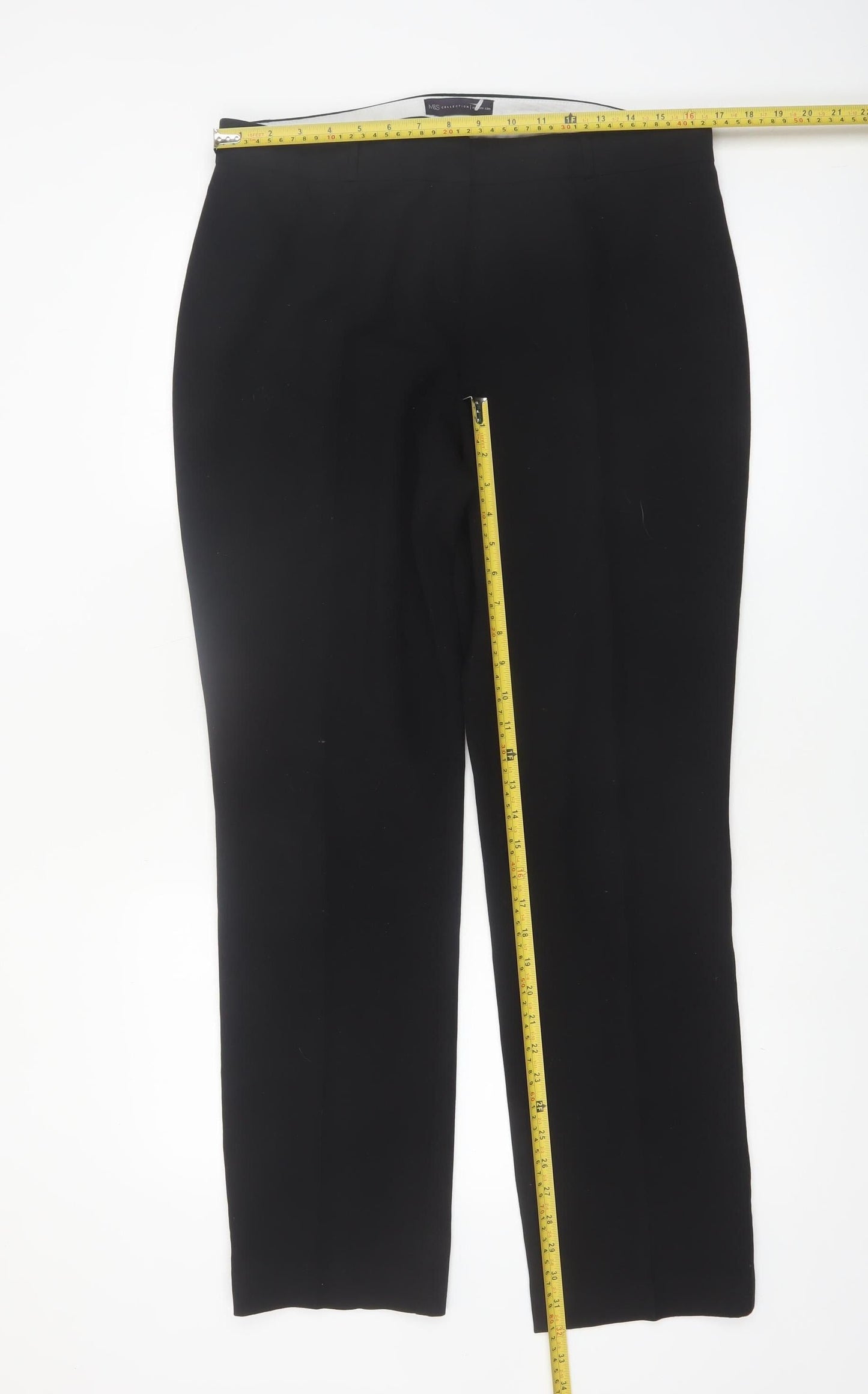 Marks and Spencer Women Black Size 14 Long Dress Pants