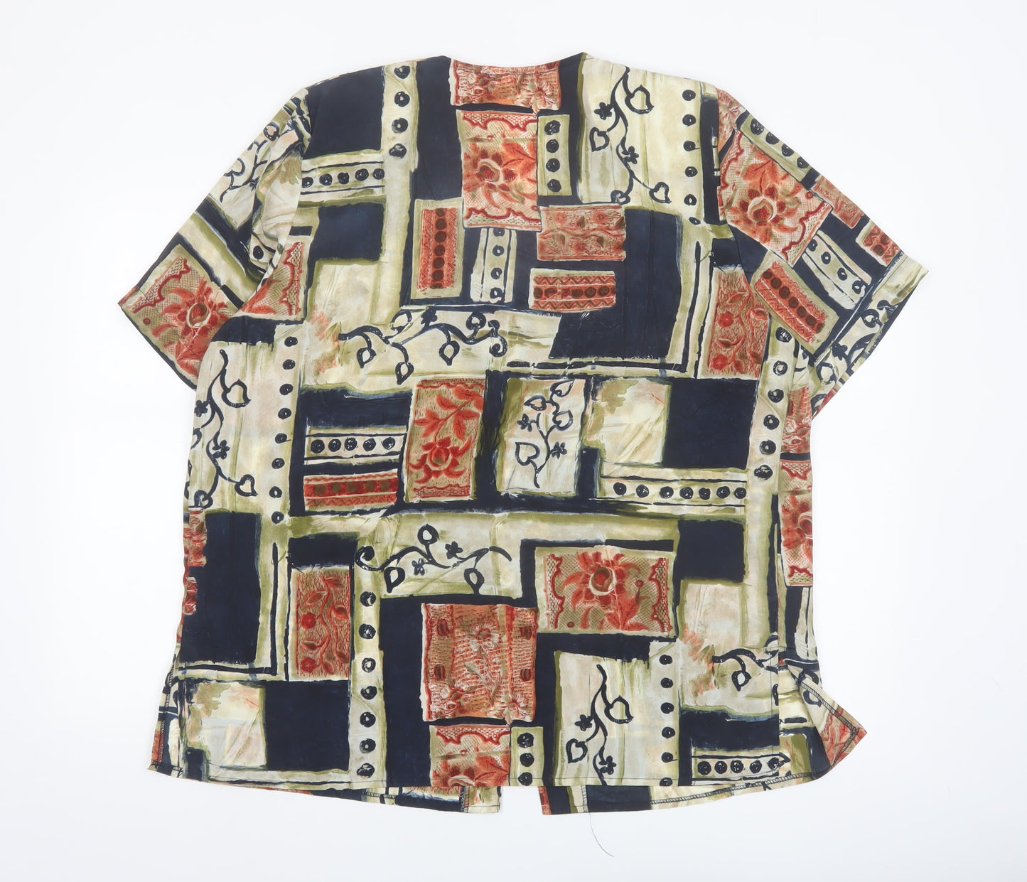 Plus Collections Women’s Multicoloured Geometric Tunic Blouse Size 20