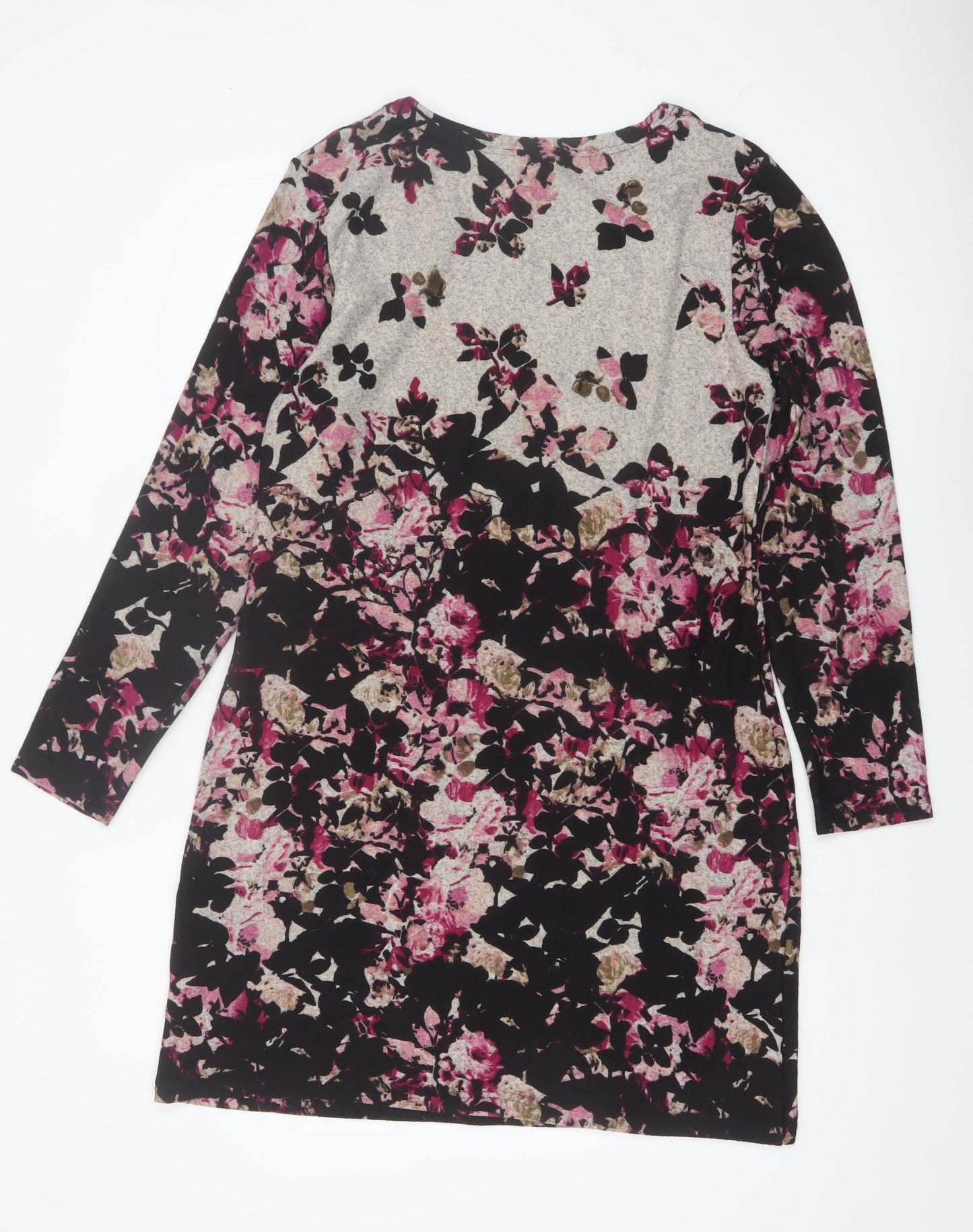 Nabella Women's Multicoloured Floral Shift Dress L Long Sleeve