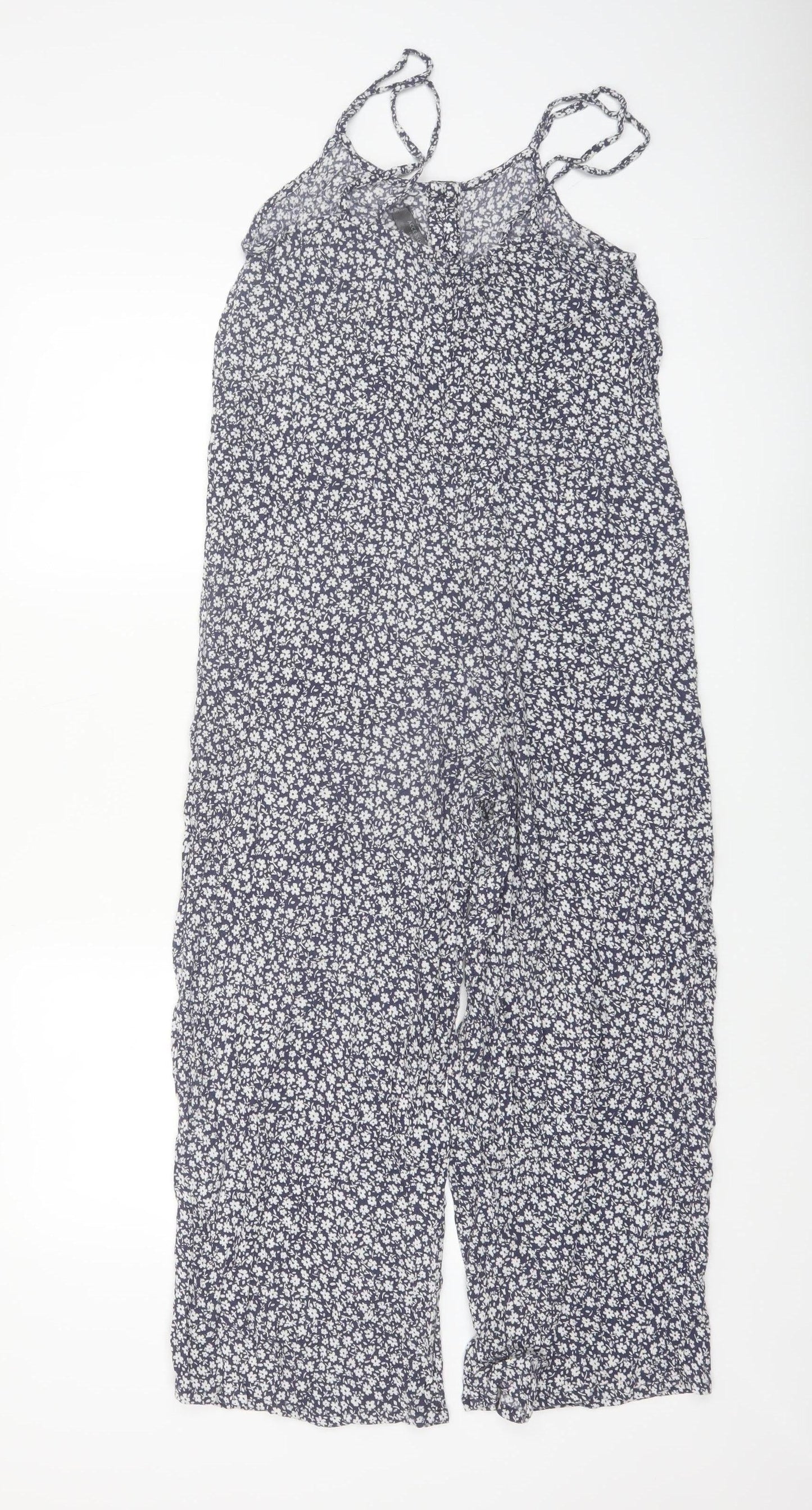 Accessorize Women's Navy Floral Jumpsuit UK 8 Sleeveless Summer Playsuit