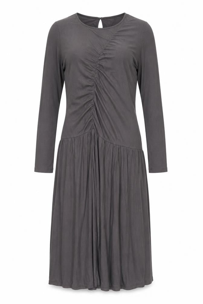 Marks & Spencer Women Grey Size 12 Midi Fit & Flare Dress