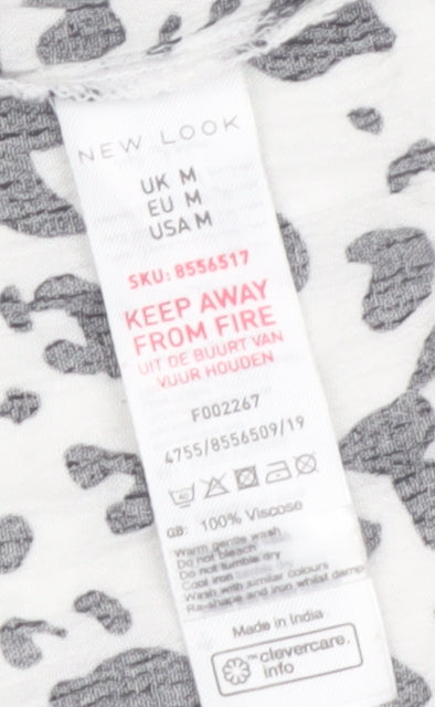 New Look Women’s Black Animal Print Maxi Dress Size M Viscose