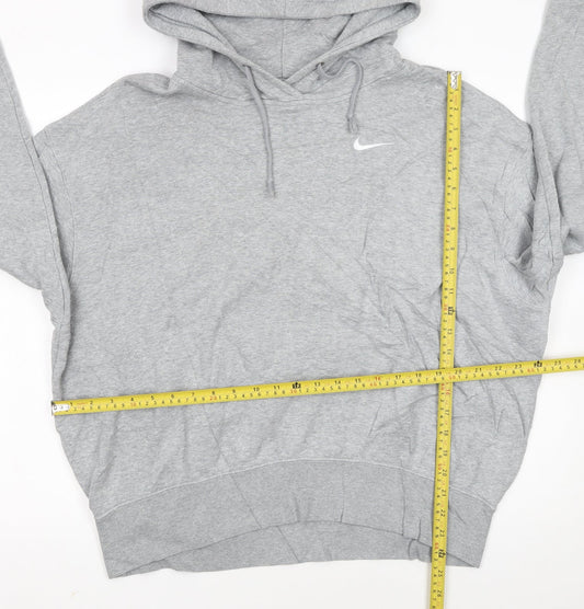 Nike Women’s Grey Pullover Hoodie Medium Cotton Blend Drawstring