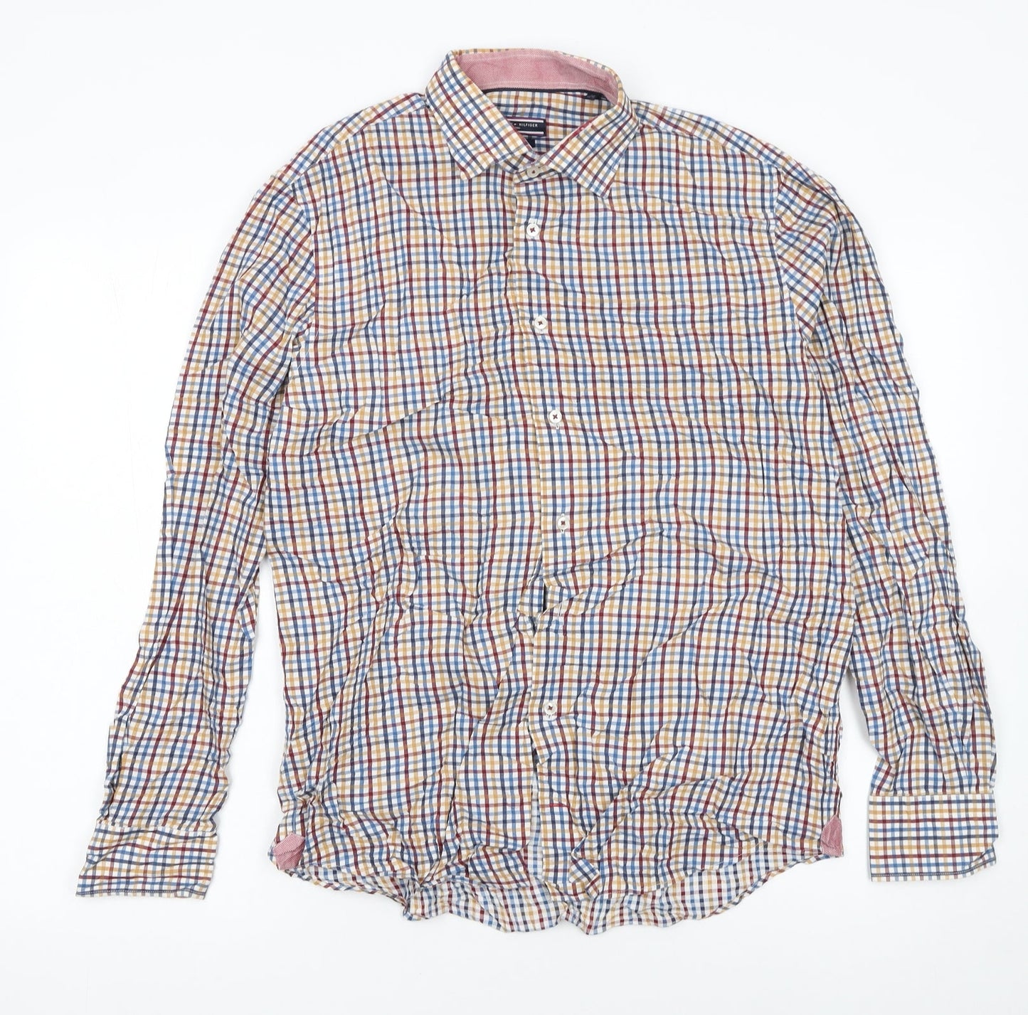 Tommy Hilfiger Men’s Multicoloured Slim Fit Check Cotton Shirt 15.5in