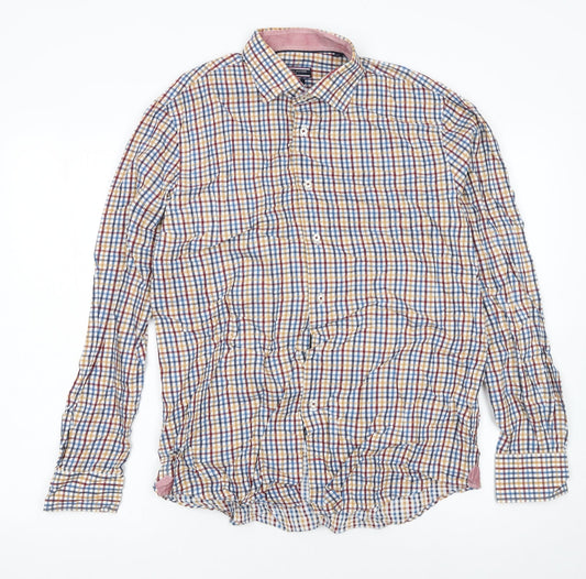 Tommy Hilfiger Men’s Multicoloured Slim Fit Check Cotton Shirt 15.5in