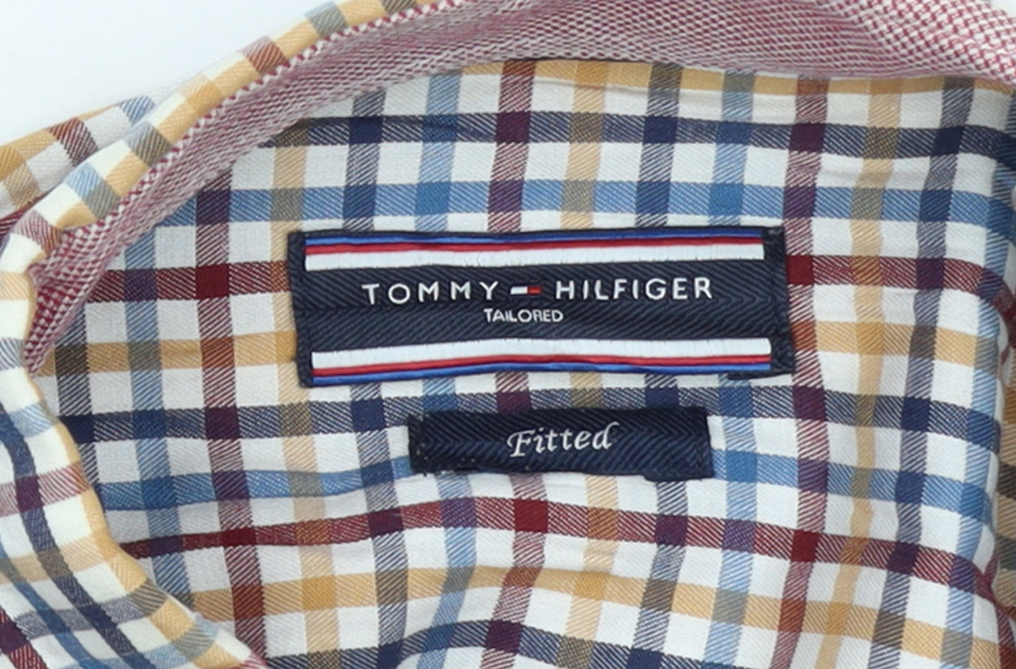Tommy Hilfiger Men’s Multicoloured Slim Fit Check Cotton Shirt 15.5in