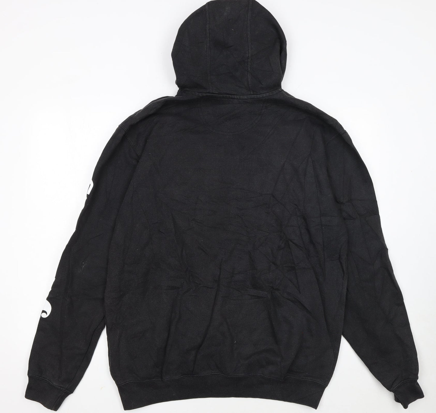 Carhartt Men's Black Pullover Hoodie Medium Loose Fit Logo Sleeve
