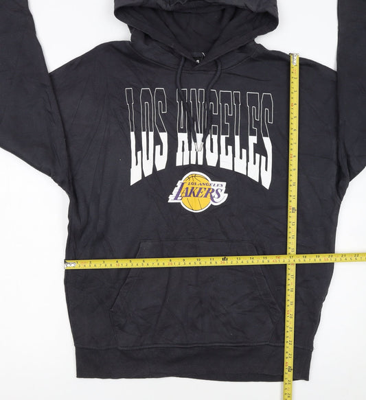 NBA Los Angeles Lakers Black Hoodie Women 2XS Pullover Cotton Blend