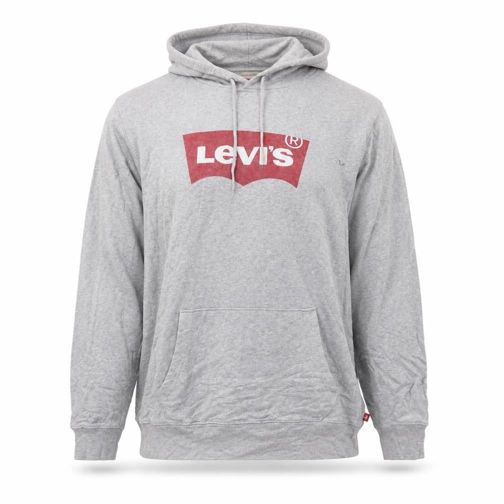 Levi's Mens Grey Pullover Hoodie L Logo Graphic Print Sweatshirt
