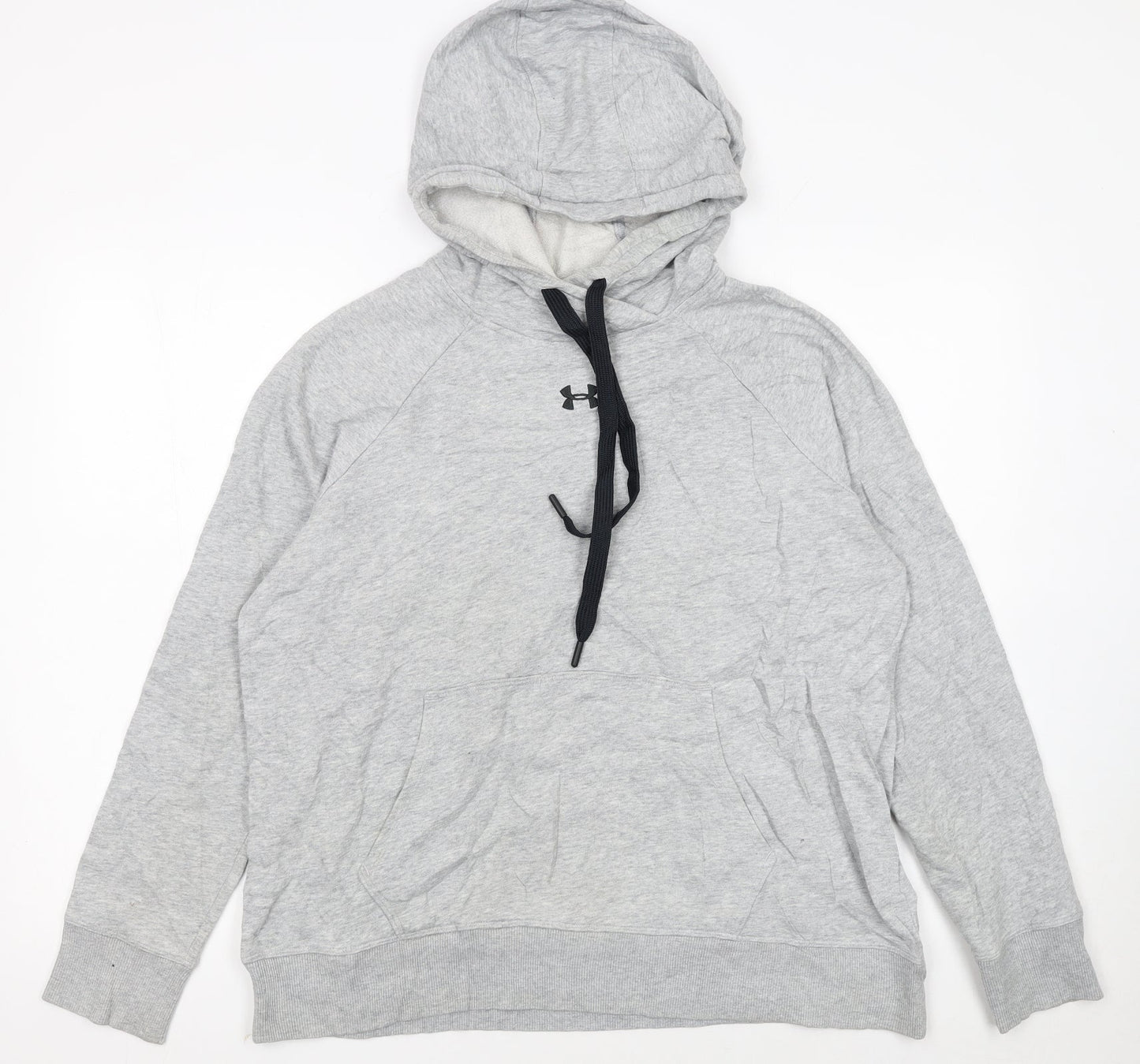 Under Armour Womens Grey Loose Fit Pullover Hoodie Size L