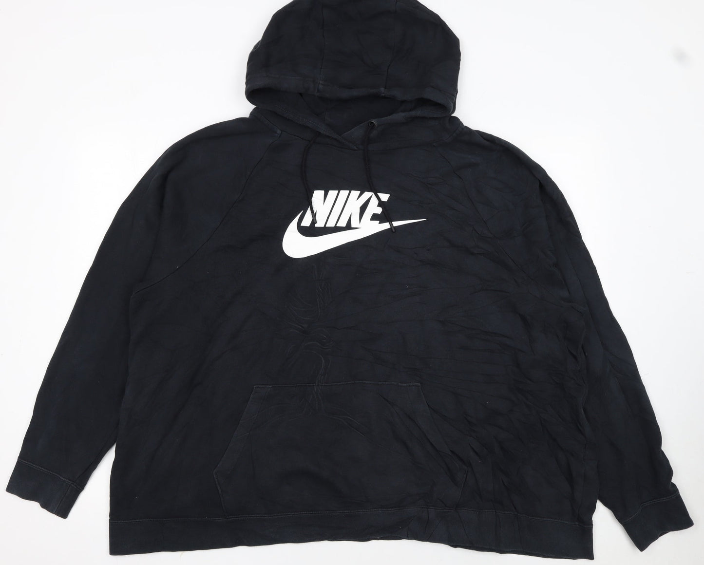 Nike Mens Black 2XL Pullover Hoodie with Logo Graphic