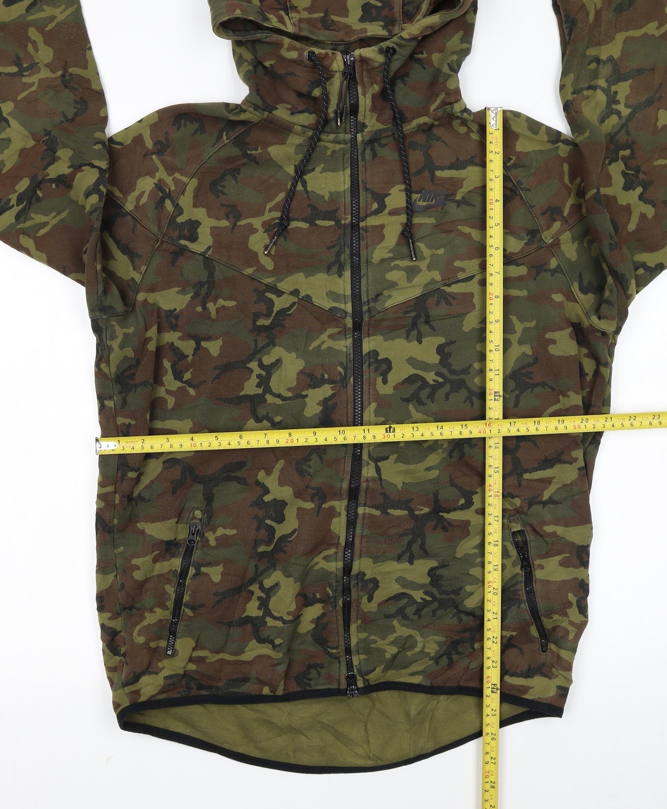 Nike Men's Green Camouflage Full Zip Hoodie Size L