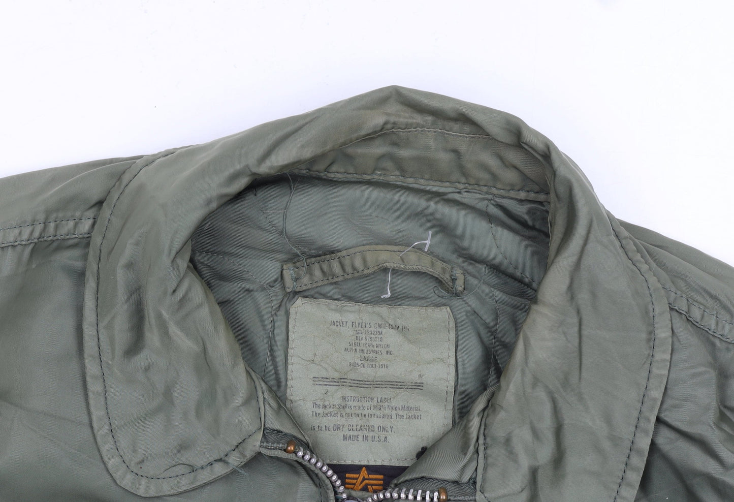 Alpha Industries Green Nylon Bomber Jacket Women’s Large Military Style