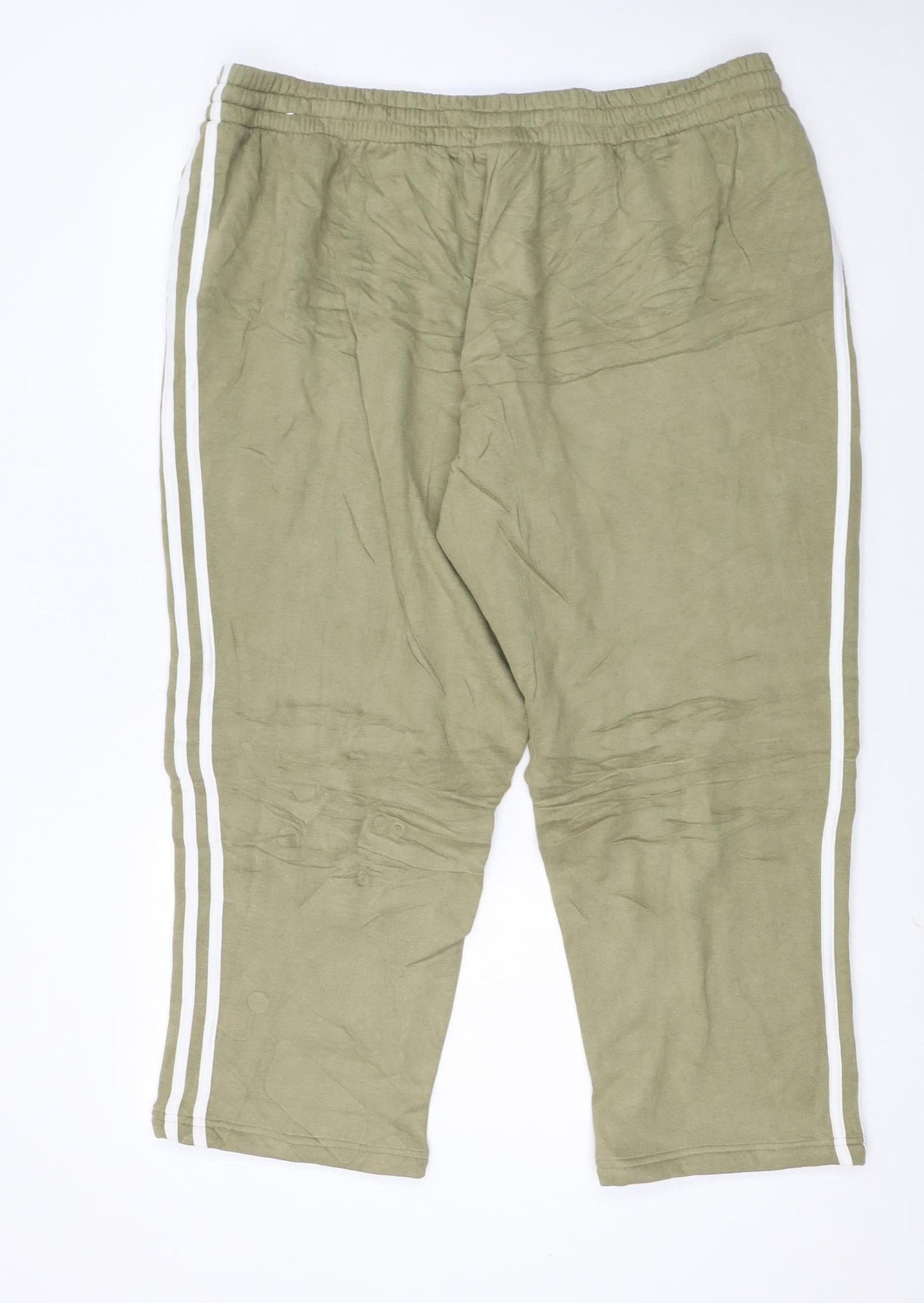 Adidas Men’s Green 2XL Jogger Trousers with White Stripes