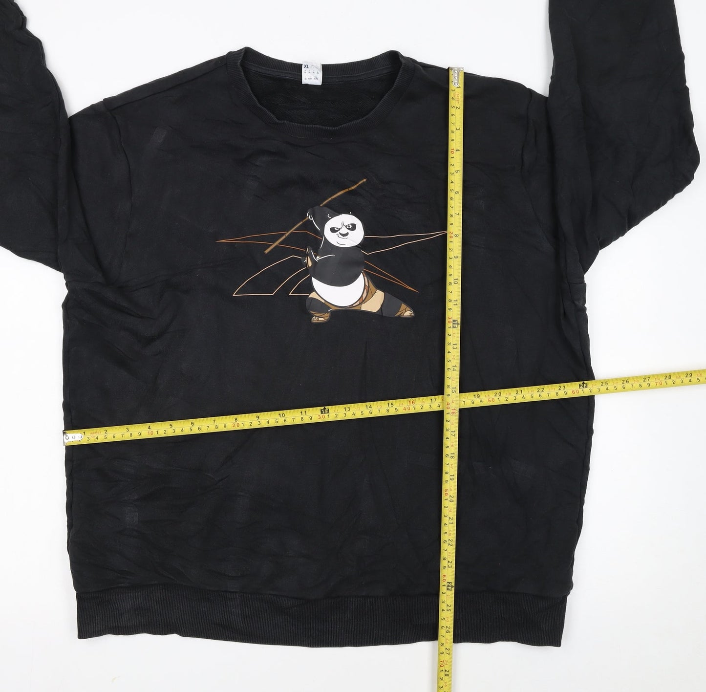 Reebok Men’s Black XL Crew Neck Graphic Sweatshirt Kung Fu Panda