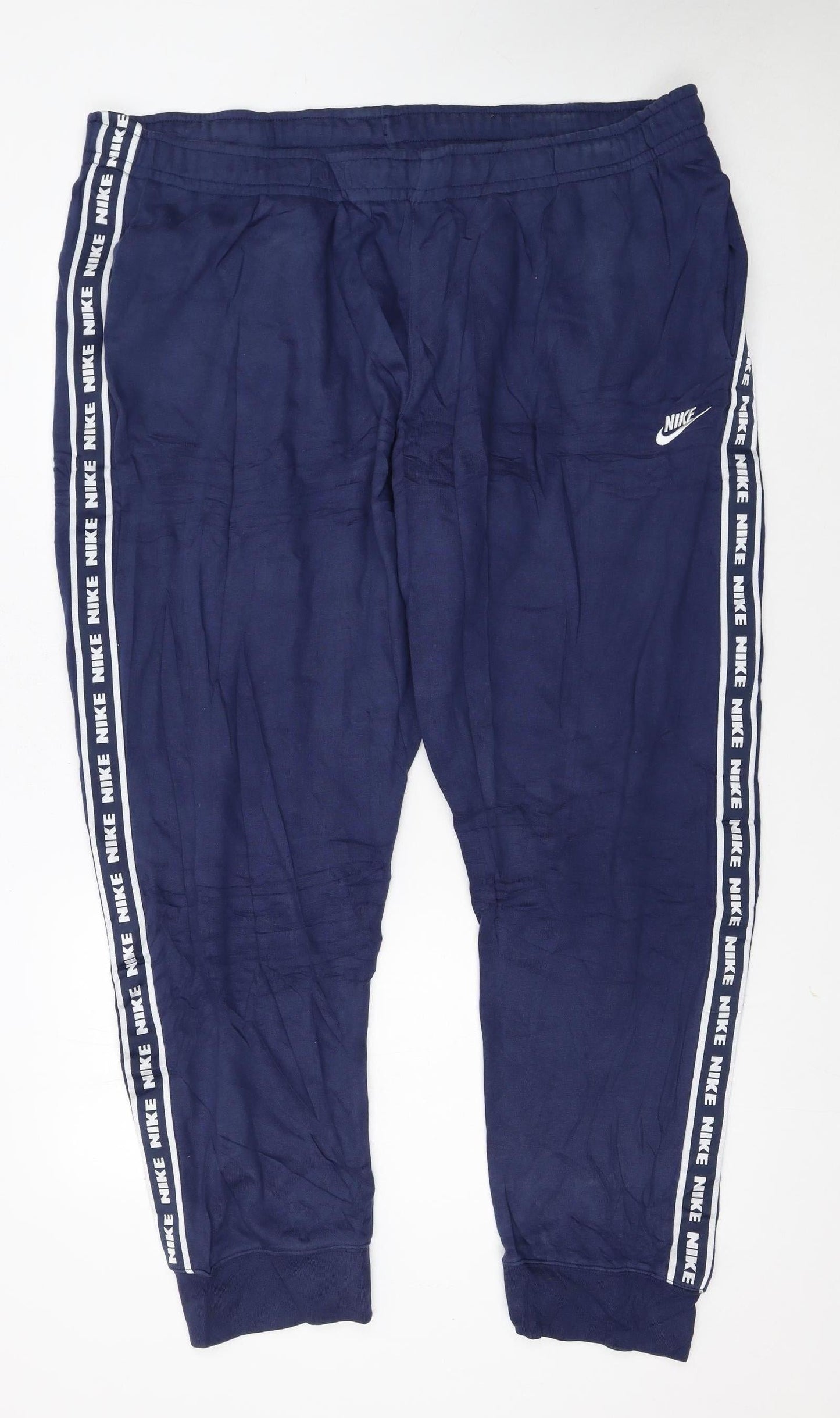 Nike Men's Blue 3XL Jogger Sweatpants with Logo Taping