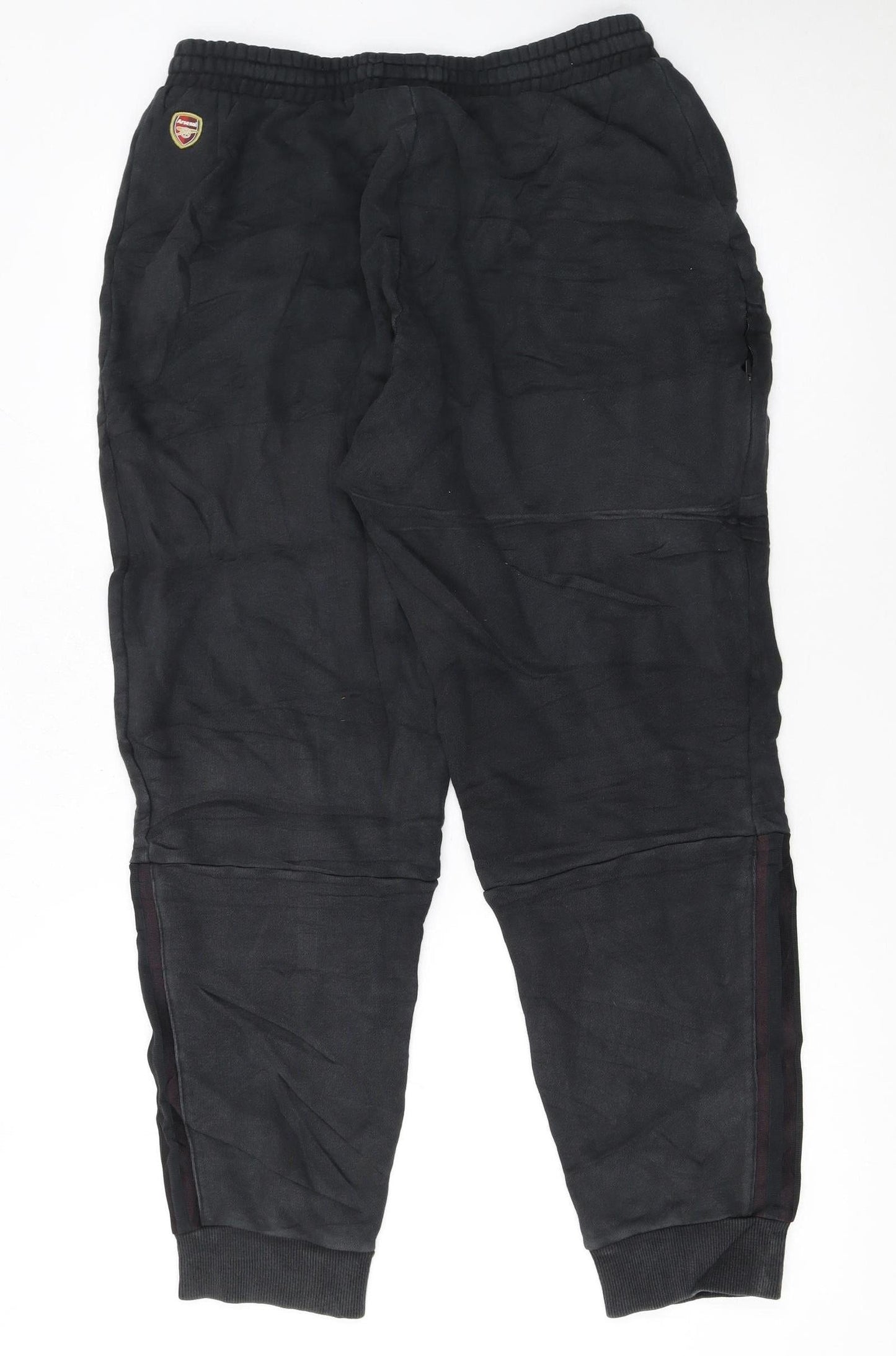 Adidas Men Black Arsenal Jogger Trousers Size M Fleece