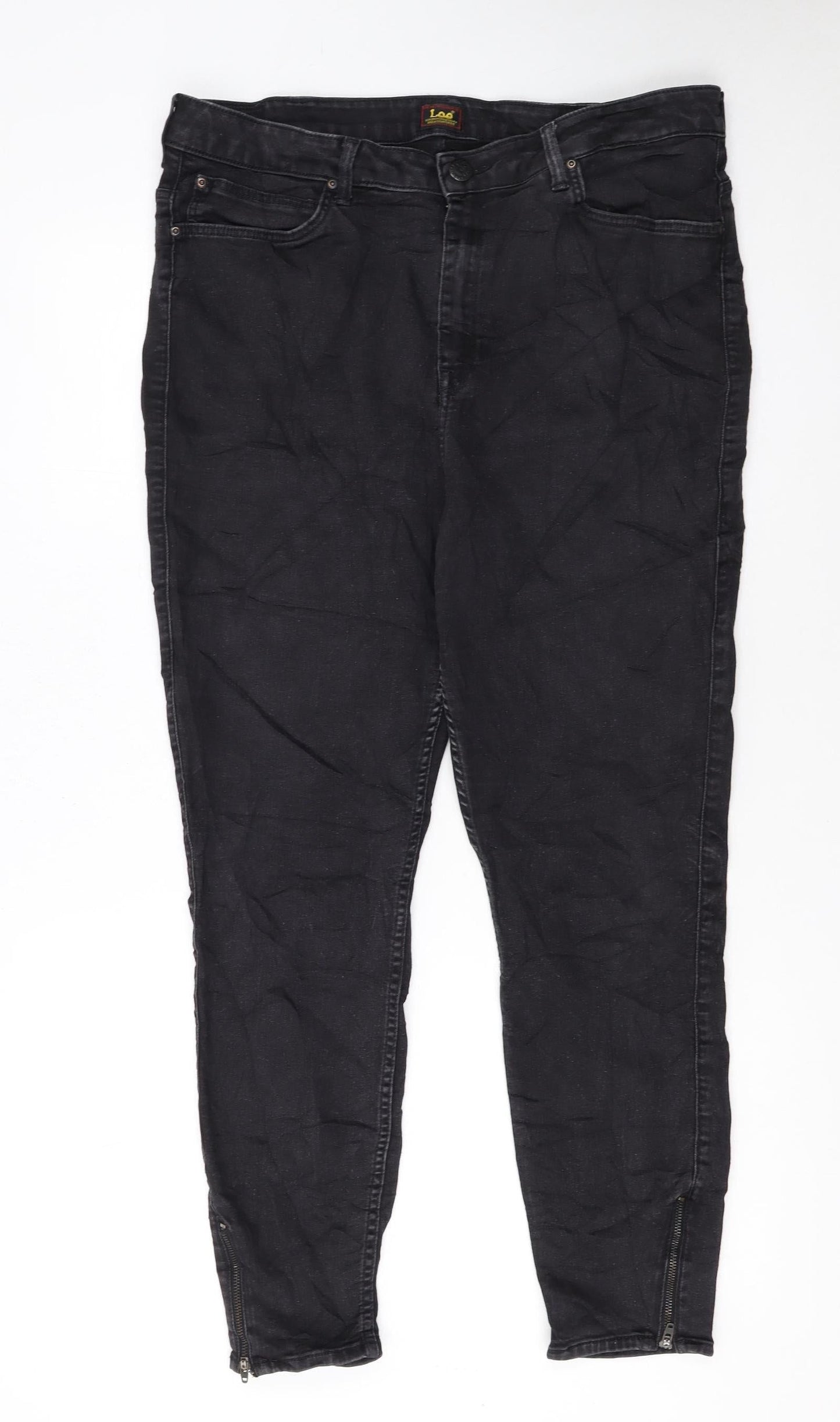 Lee Womens Black Scarlett High Zip Skinny Jeans Size 20
