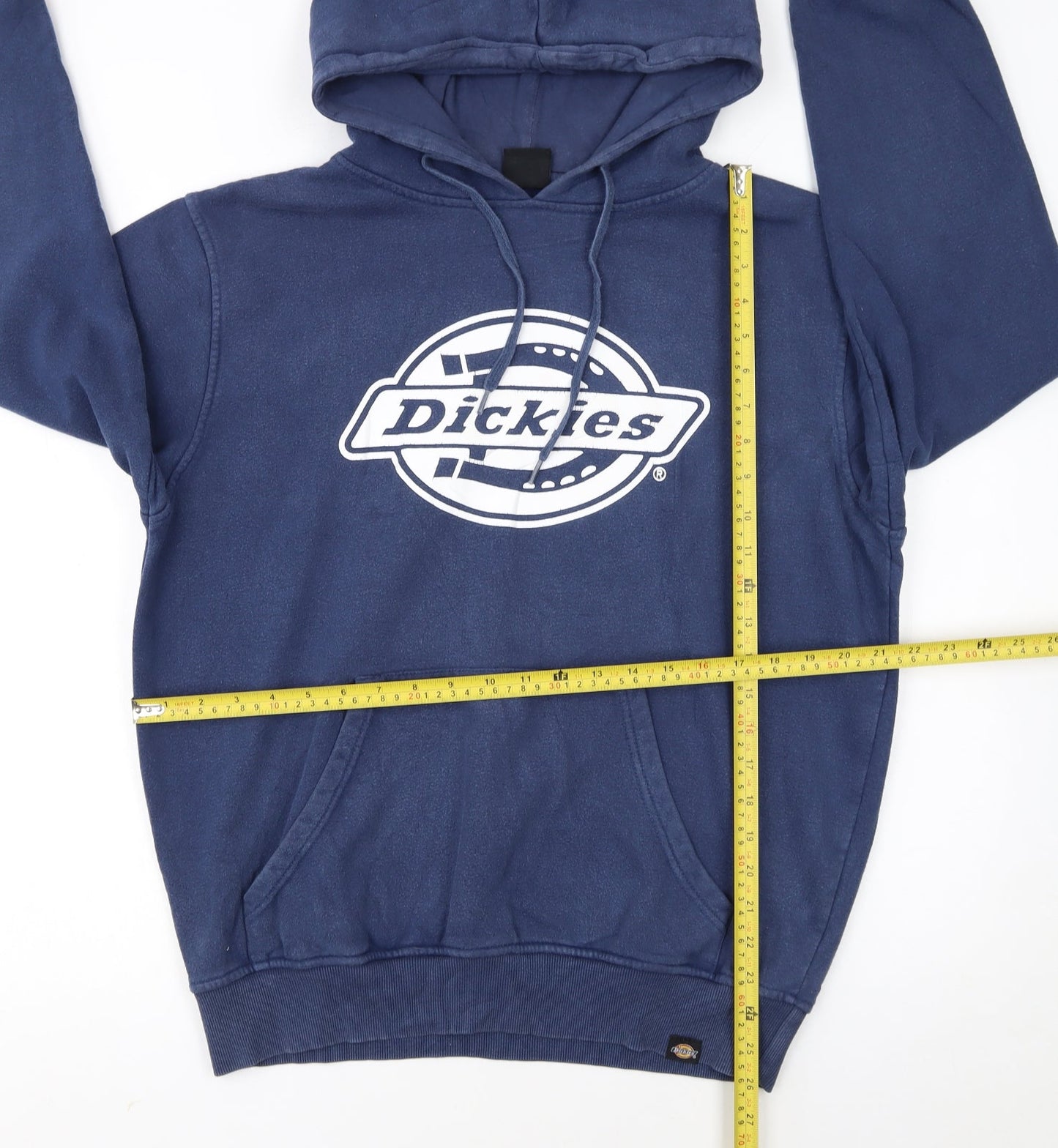 Dickies Men's Blue Pullover Hoodie M Logo Fleece Sweatshirt