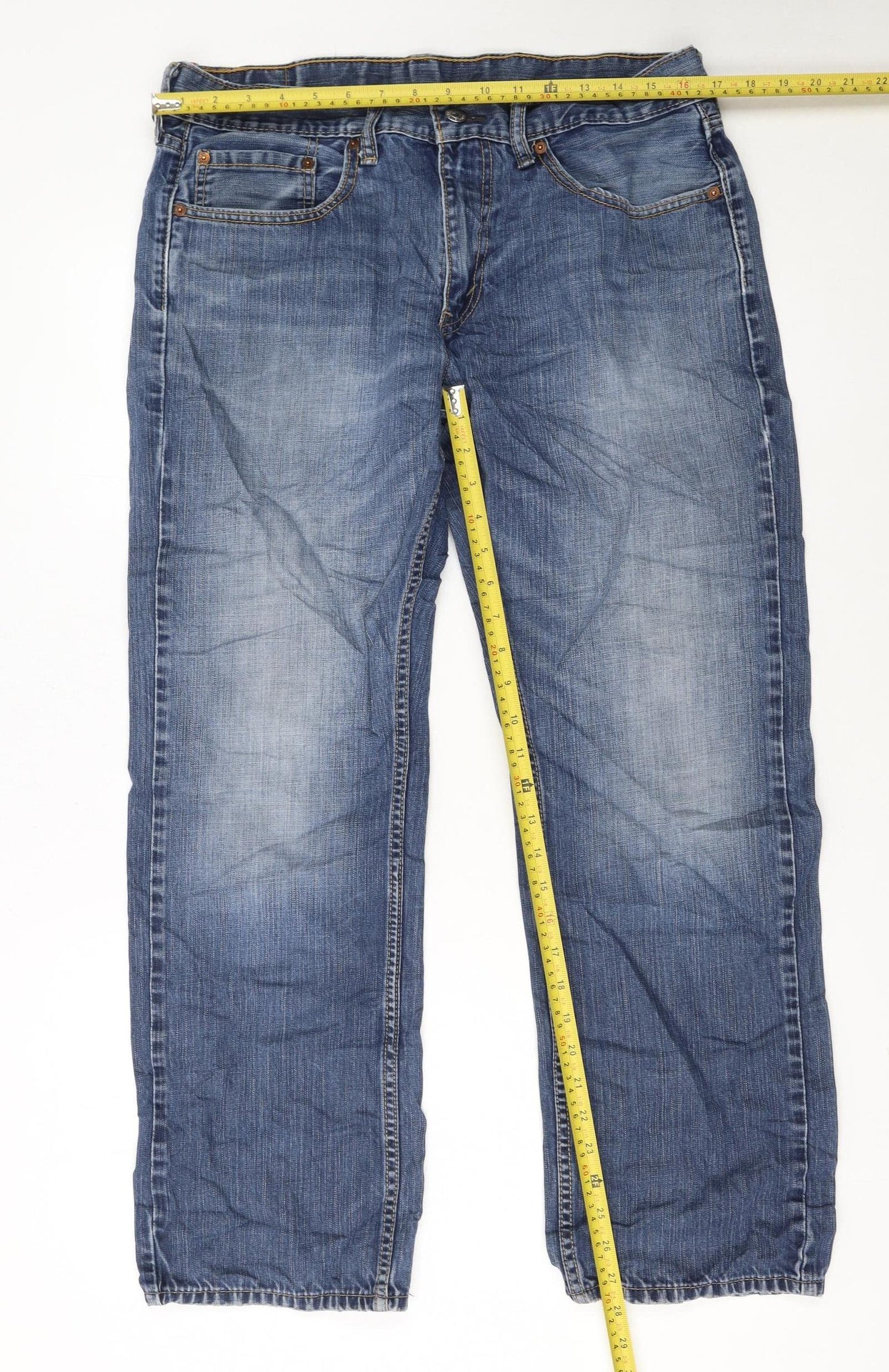 Levi's Men's Blue 33x30 Straight Fit Denim Jeans