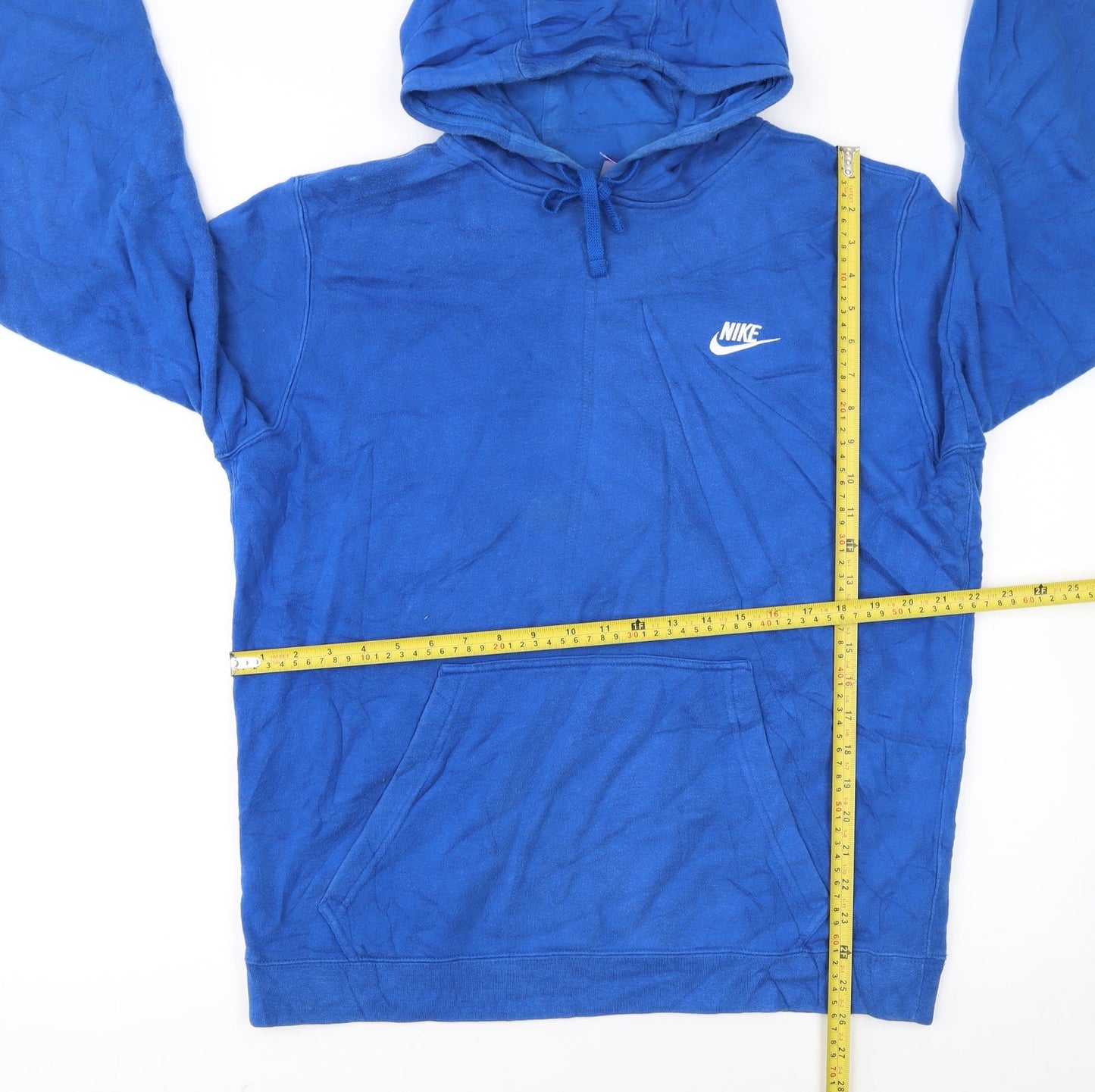 Nike Mens Blue Pullover Hoodie L Regular Fit Fleece Sweatshirt