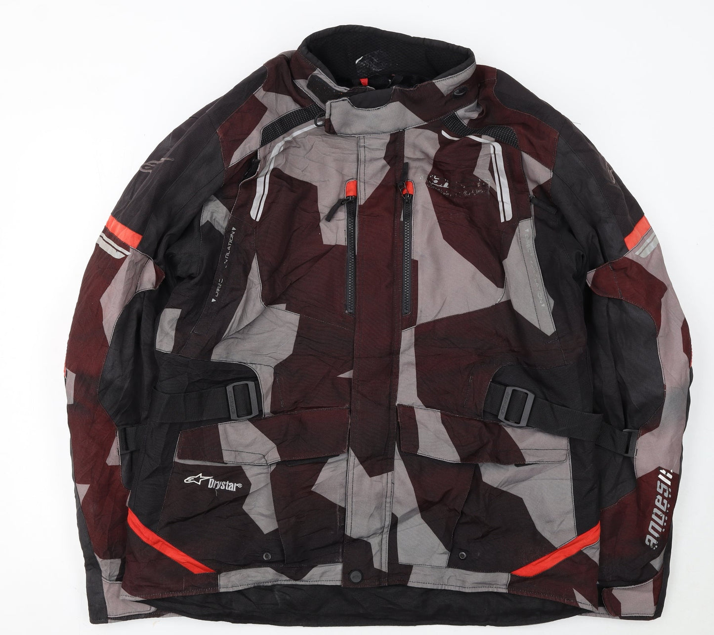 Alpinestars Mens XL Camouflage Motorcycle Jacket Reflective Waterproof