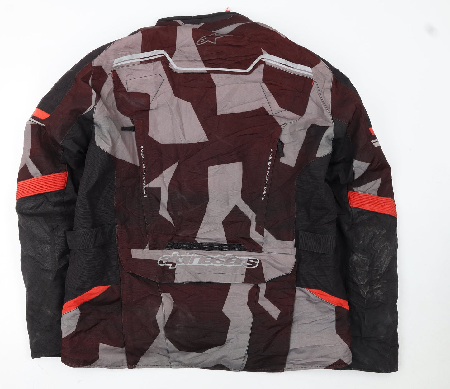 Alpinestars Mens XL Camouflage Motorcycle Jacket Reflective Waterproof