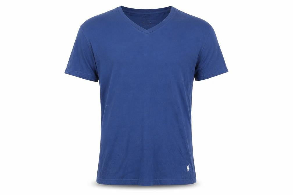 Polo Ralph Lauren Men's Blue V-Neck Cotton T-Shirt XL