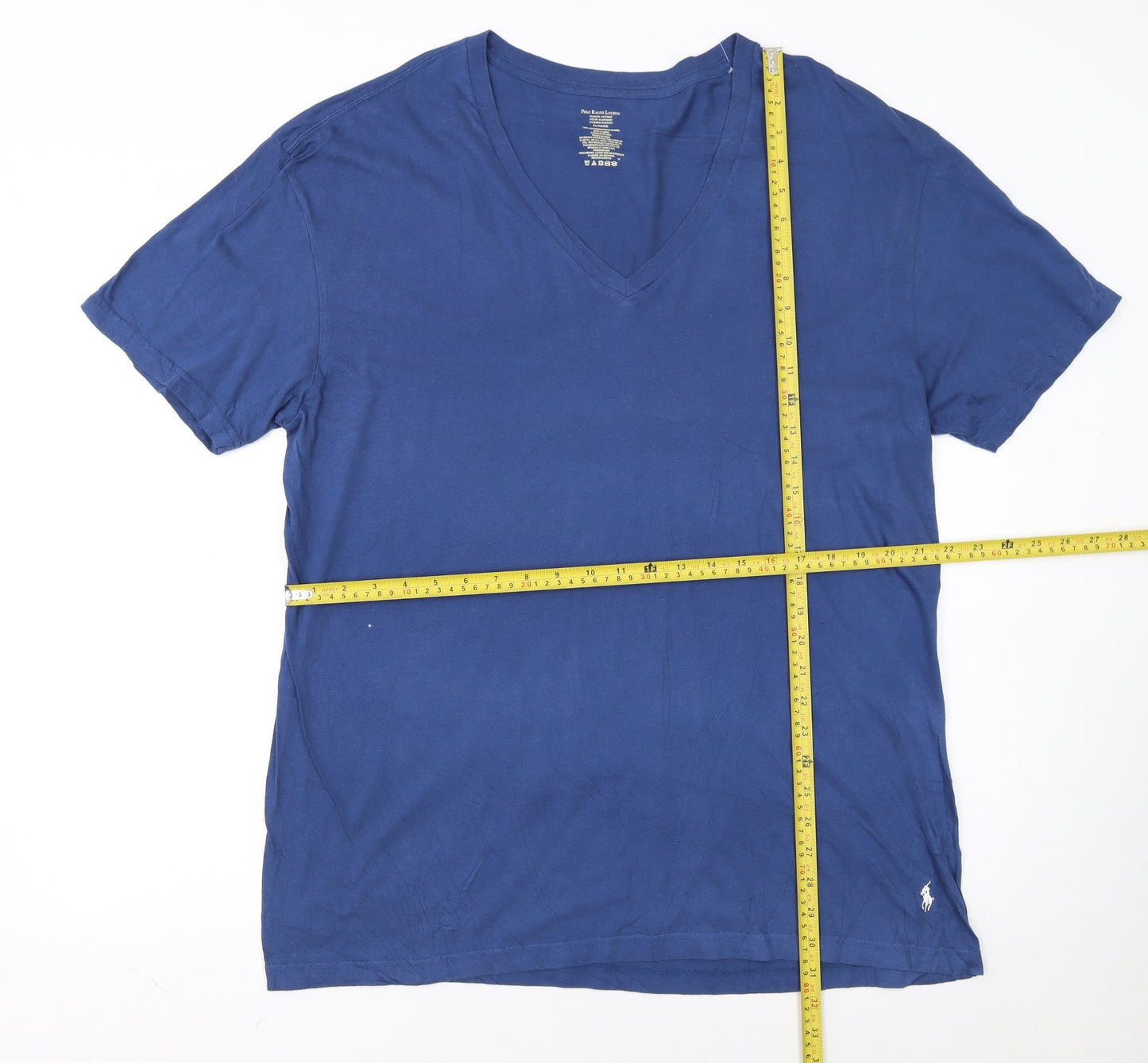 Polo Ralph Lauren Men's Blue V-Neck Cotton T-Shirt XL