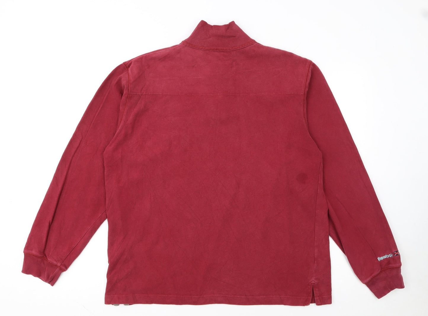 Reebok Mens Red 1/2 Zip Sweatshirt Medium Vintage Sportswear