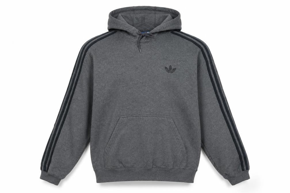 Adidas Men's Grey Pullover Hoodie L Regular Fit Sportswear