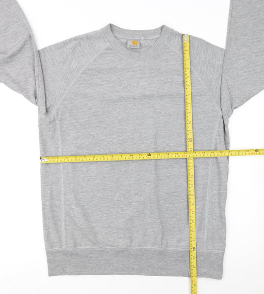 Carhartt Men's Grey Crew Neck Pullover Sweatshirt Size L