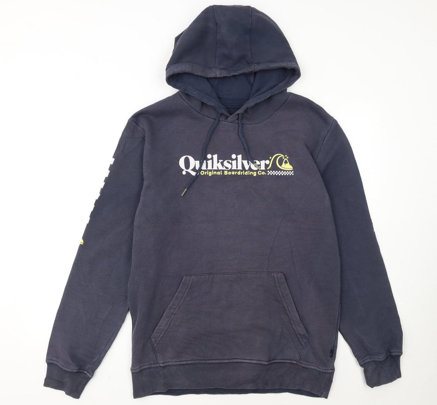 Quiksilver Men's Blue Pullover Hoodie Medium Fleece Surf Logo