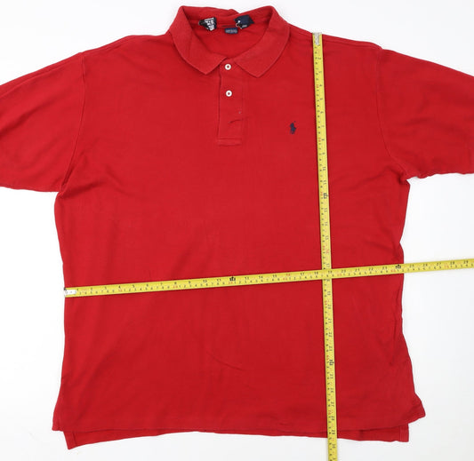 Ralph Lauren Men's Red Cotton Short Sleeve Polo Shirt XL