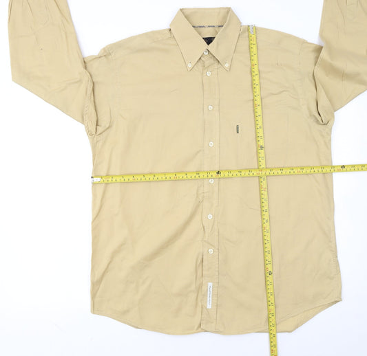 Barbour Men Beige Long Sleeve Cotton Button-Up Shirt L