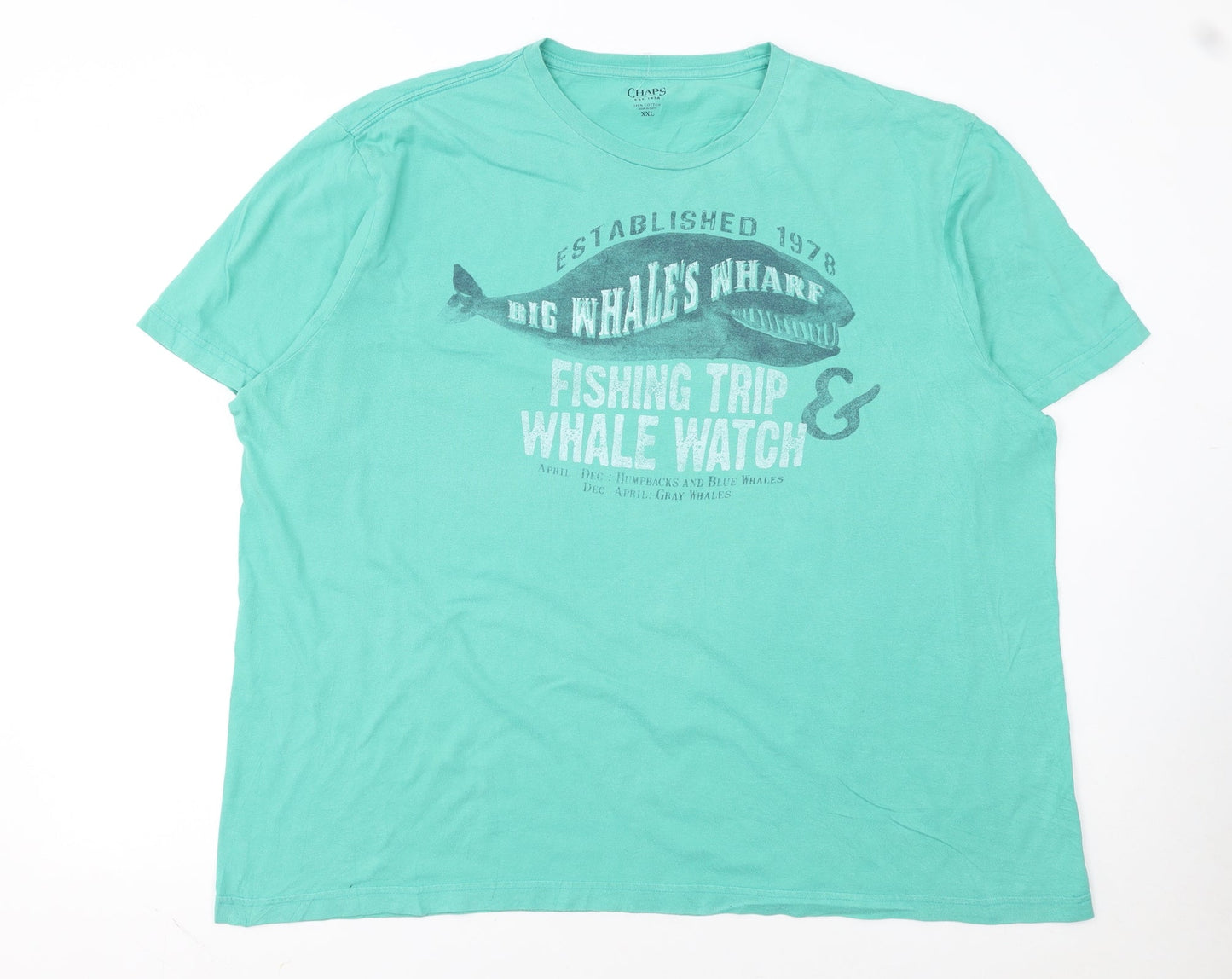 Chaps Men’s Green 2XL Graphic Nautical Cotton T-Shirt Short Sleeve