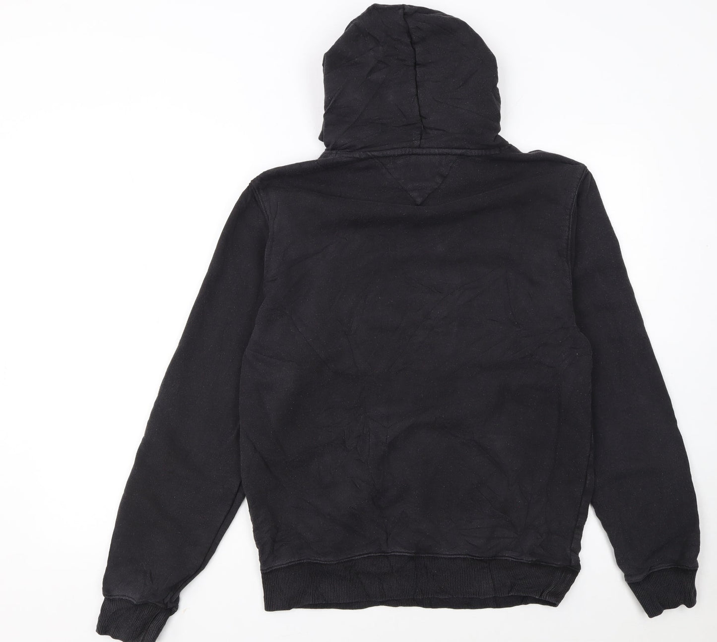 Tommy Jeans Men's Black S Pullover Hoodie with Logo Embroidery