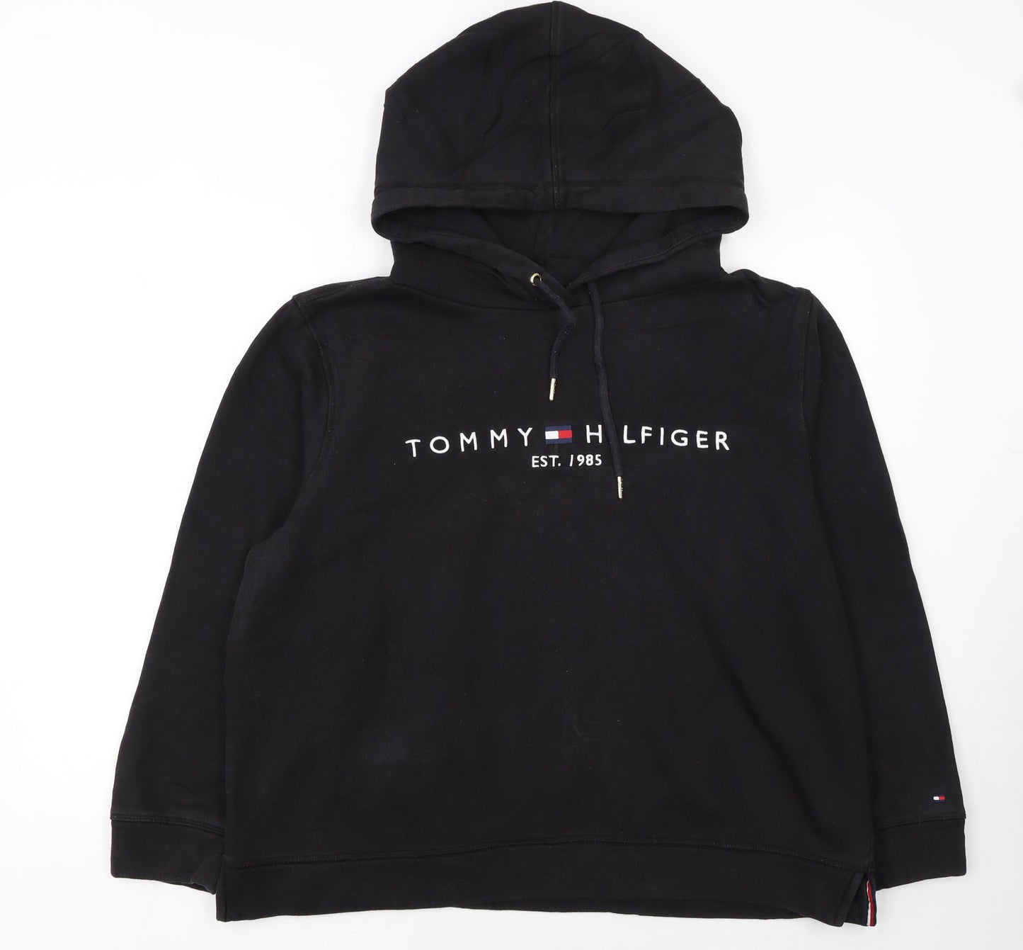 Tommy Hilfiger Womens Black XXL Pullover Hoodie Cotton Blend