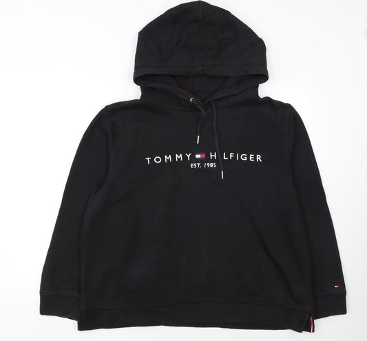 Tommy Hilfiger Womens Black XXL Pullover Hoodie Cotton Blend