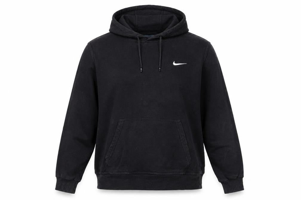 Nike Women Black Pullover Hoodie L Cotton Blend Casual Sweatshirt