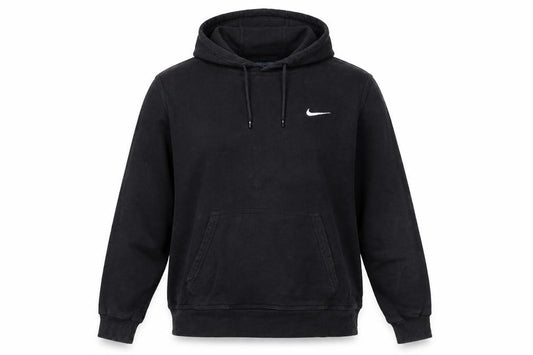Nike Women Black Pullover Hoodie L Cotton Blend Casual Sweatshirt