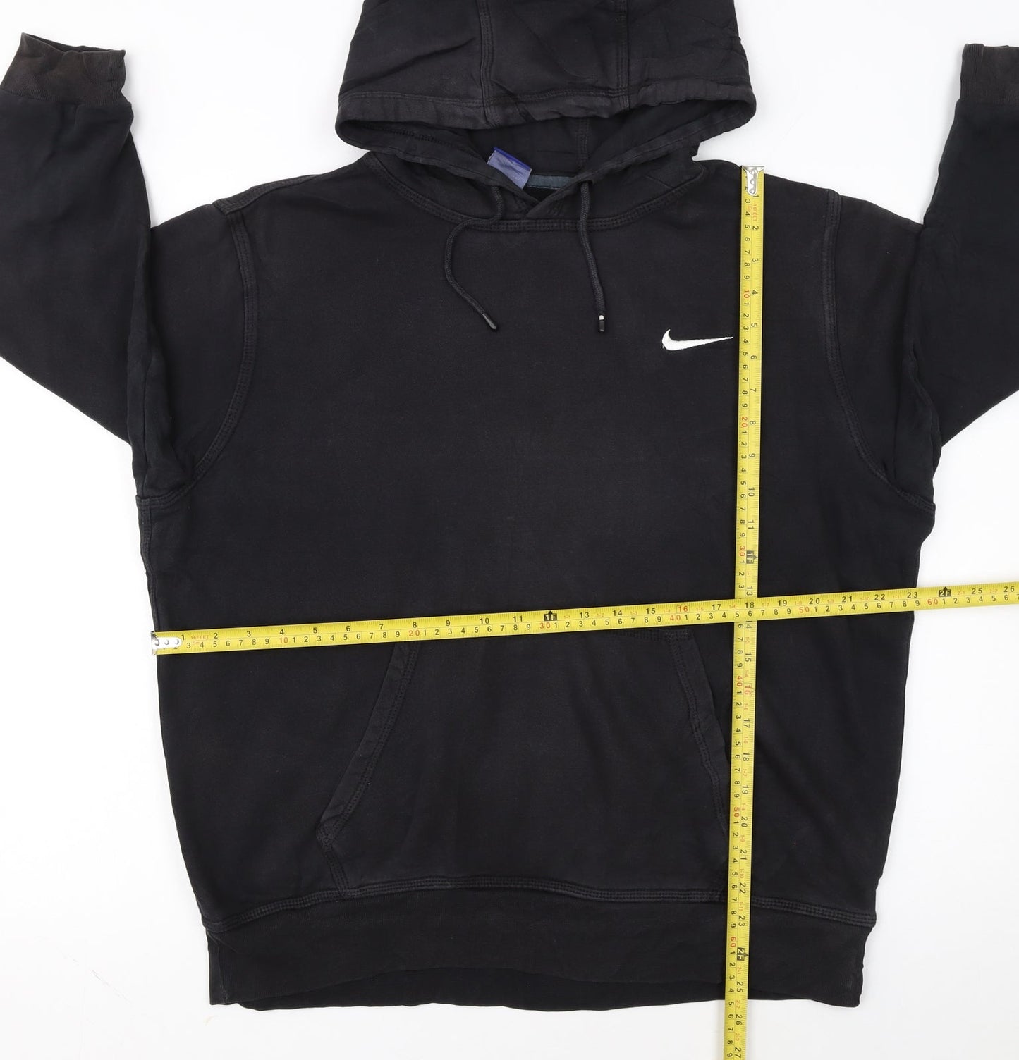 Nike Women Black Pullover Hoodie L Cotton Blend Casual Sweatshirt