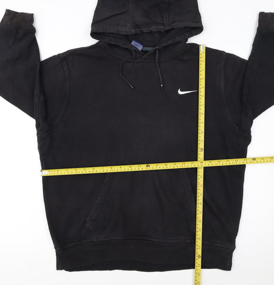 Nike Women Black Pullover Hoodie L Cotton Blend Casual Sweatshirt