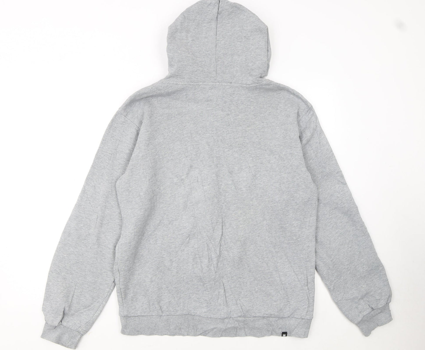 DC Men’s Grey Full Zip Hoodie Small Logo Fleece Skate Streetwear