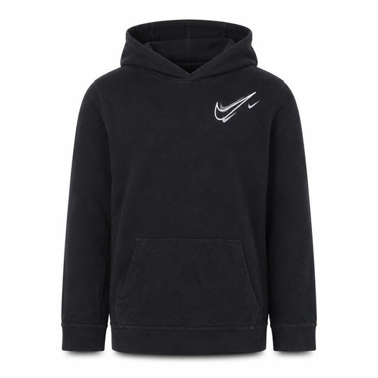 Nike Boys Black XL Pullover Hoodie with Logo Graphic Print