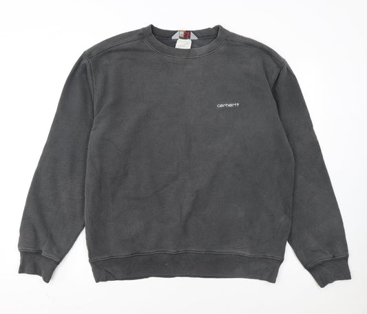 Carhartt Men's Grey Cotton Crew Neck Pullover Sweatshirt L